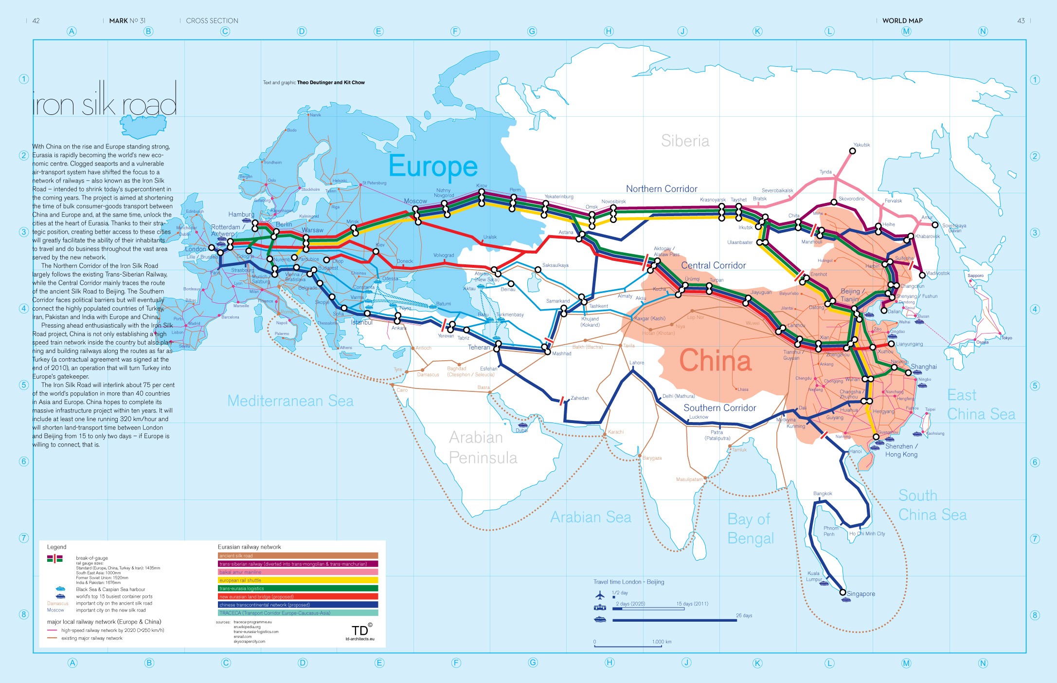 借由中国特有的高速铁路交通技术,连通亚欧大陆,促进该条"新丝绸之路